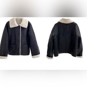 really leather/ shearling reversible jacket size S
